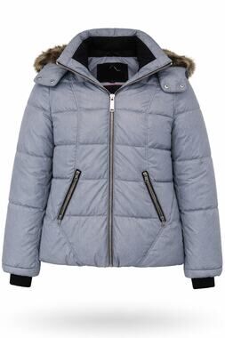 HFX Puffer Jacket Womens Size M Performance Apparel Fur Hood Quilted Midlength